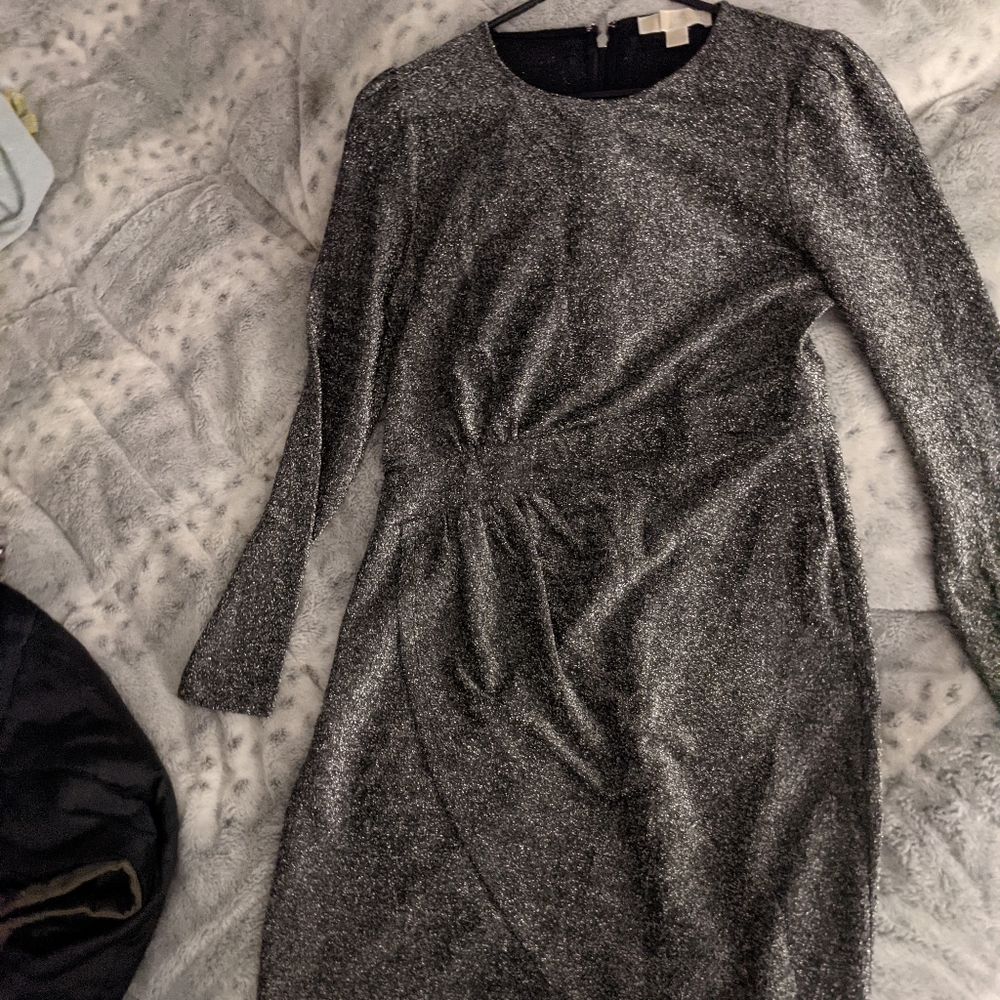 Silver longer length dresss